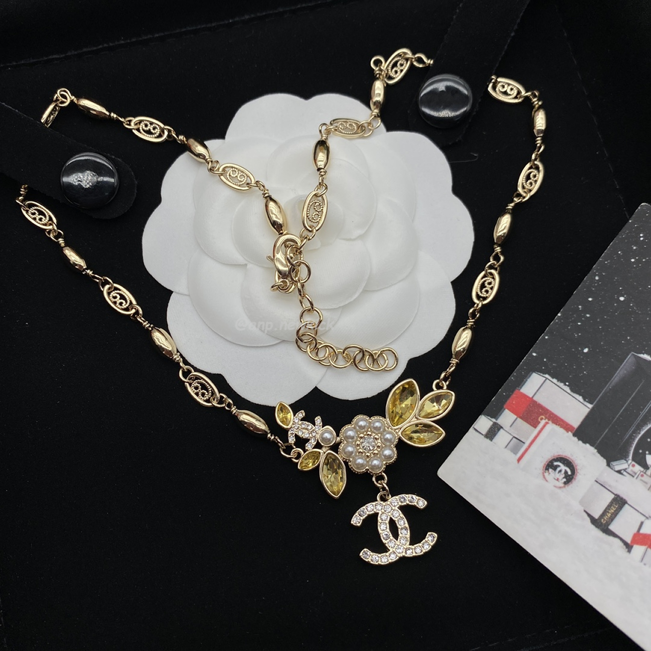 Chanel Pre Owned Cc Diamond Pendant Necklace (21) - www.newkick.vip